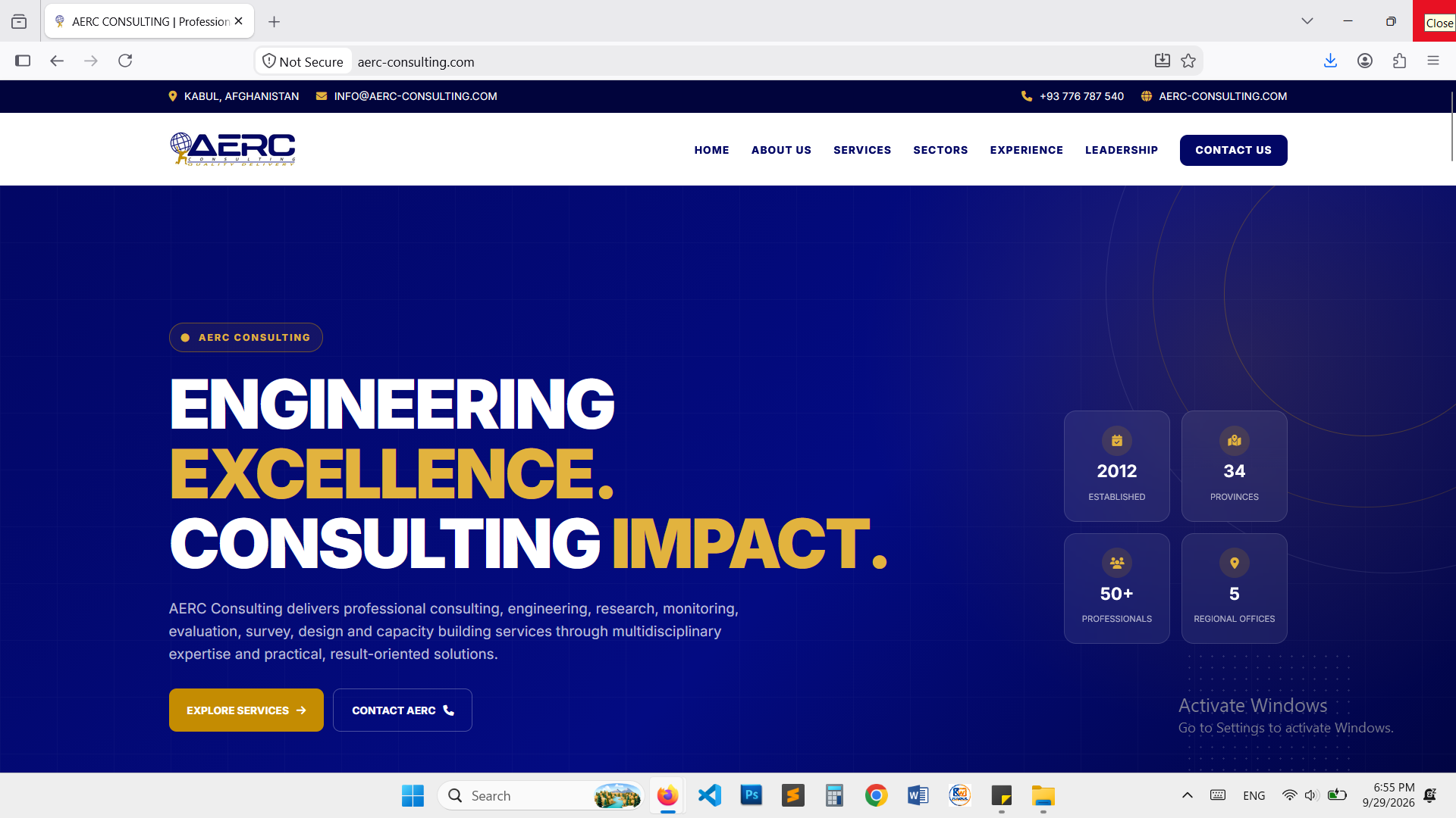 AERC Afghan Consultancy Corporate Website