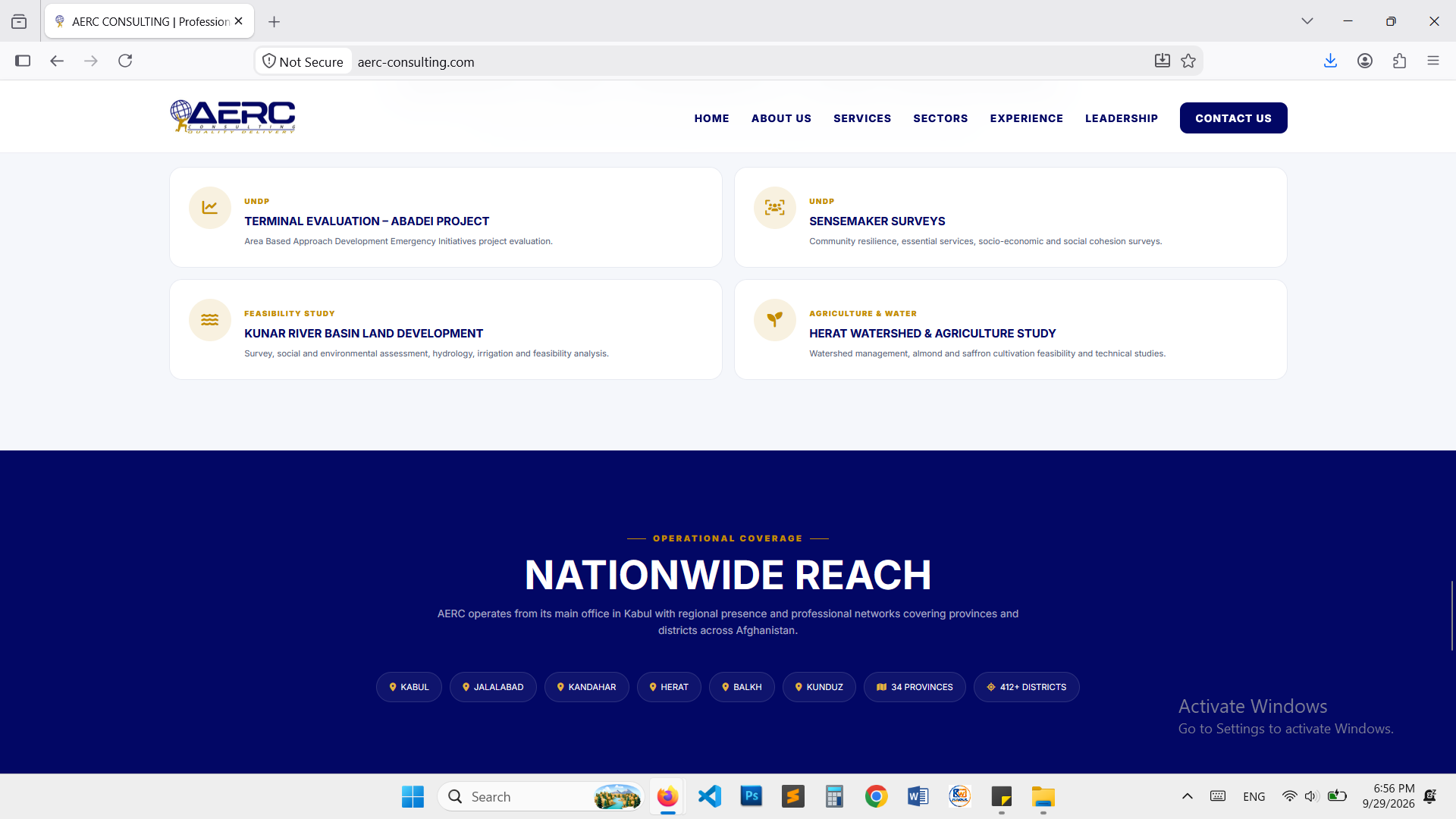 AERC Afghan Consultancy Corporate Website - Image 3